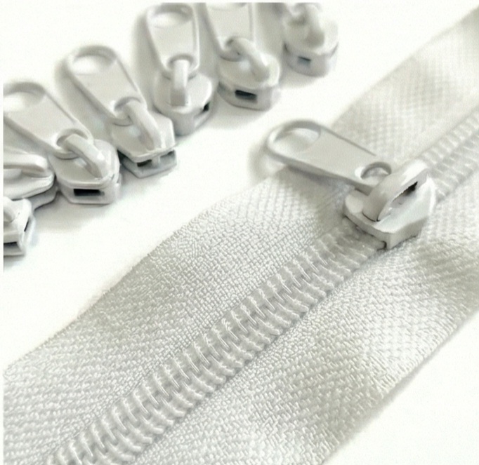 Tip 5 Plastik Dişli Fermuar 5mm 10 Metre + 10 Başlık Set - Çanta, Cüzdan, Organizer ve Tekstil İçin Dayanıklı Fermuar