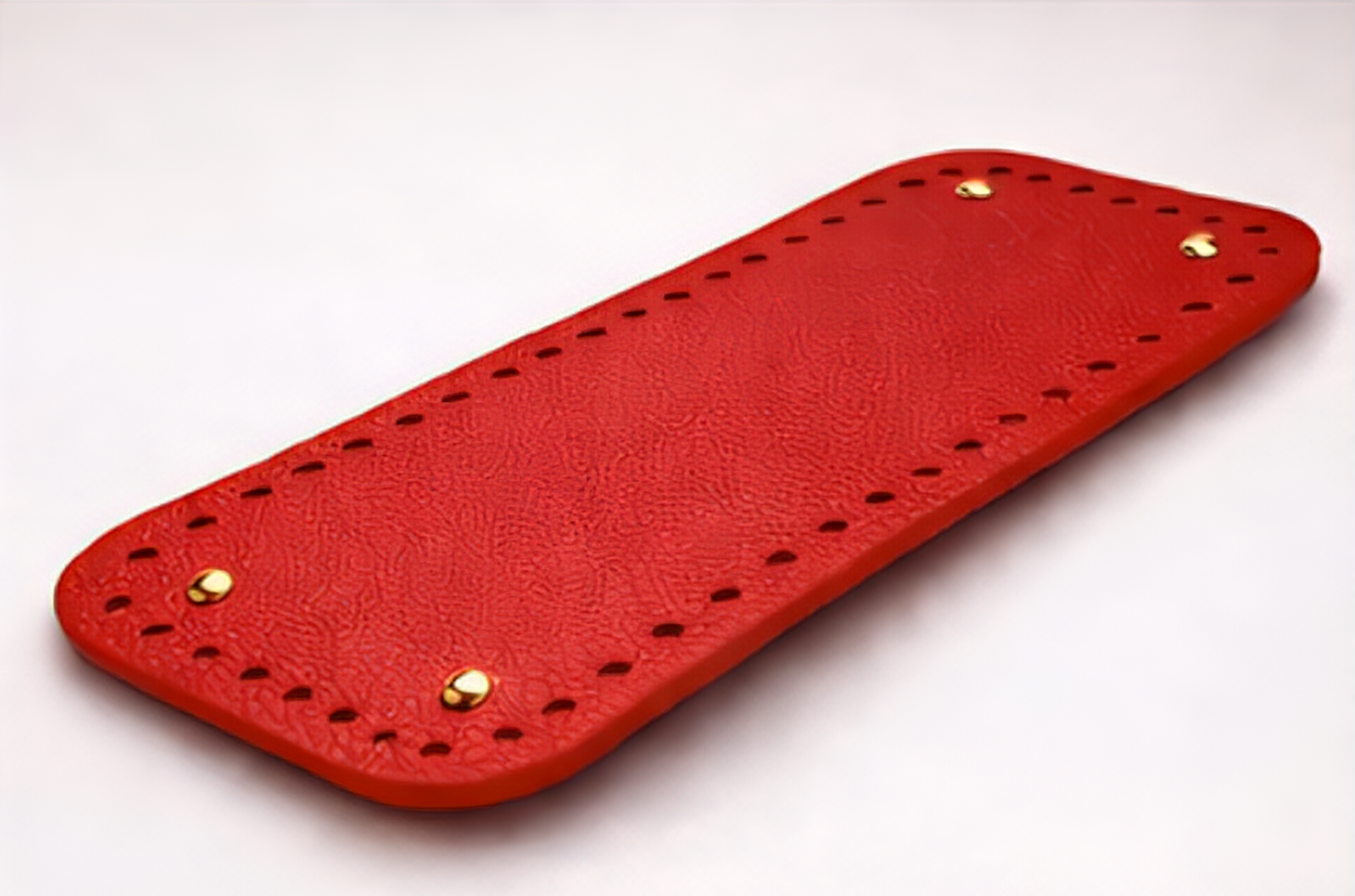 33x12 cm Çanta Tabanı Delikli - Örgü, Makrome ve El Yapımı Çanta İçin Dayanıklı Kanvas Deri Taban