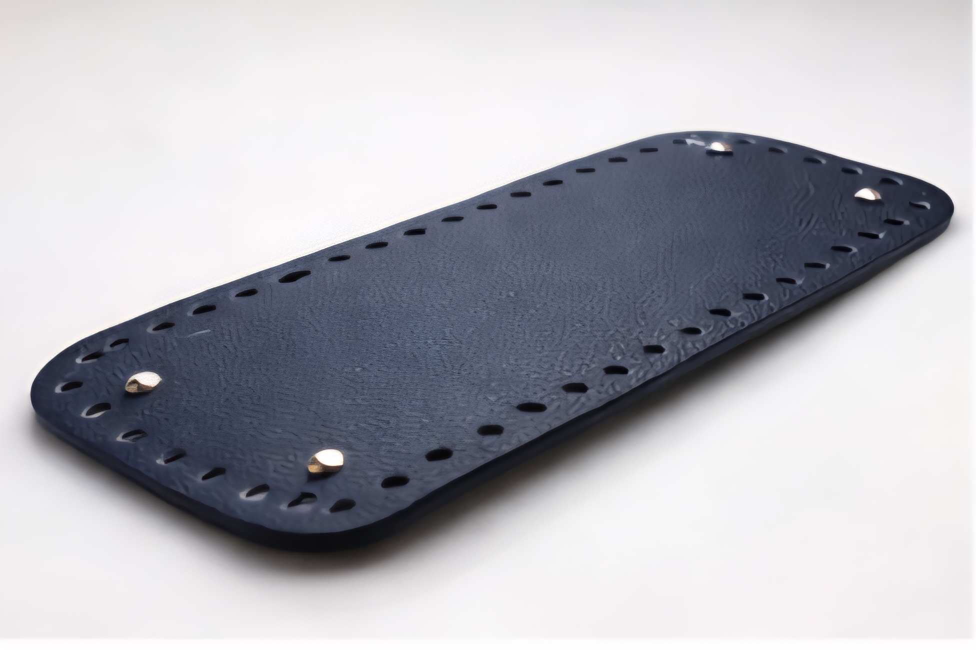 33x12 cm Çanta Tabanı Delikli - Örgü, Makrome ve El Yapımı Çanta İçin Dayanıklı Kanvas Deri Taban