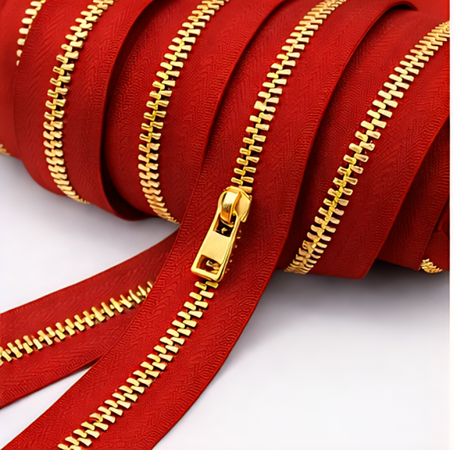 Gold Dişli Kemik Fermuar Tip 5 (5mm) 10 Metre + 10 Başlık Set - Çanta, Cüzdan ve Tekstil İçin Dayanıklı Fermuar