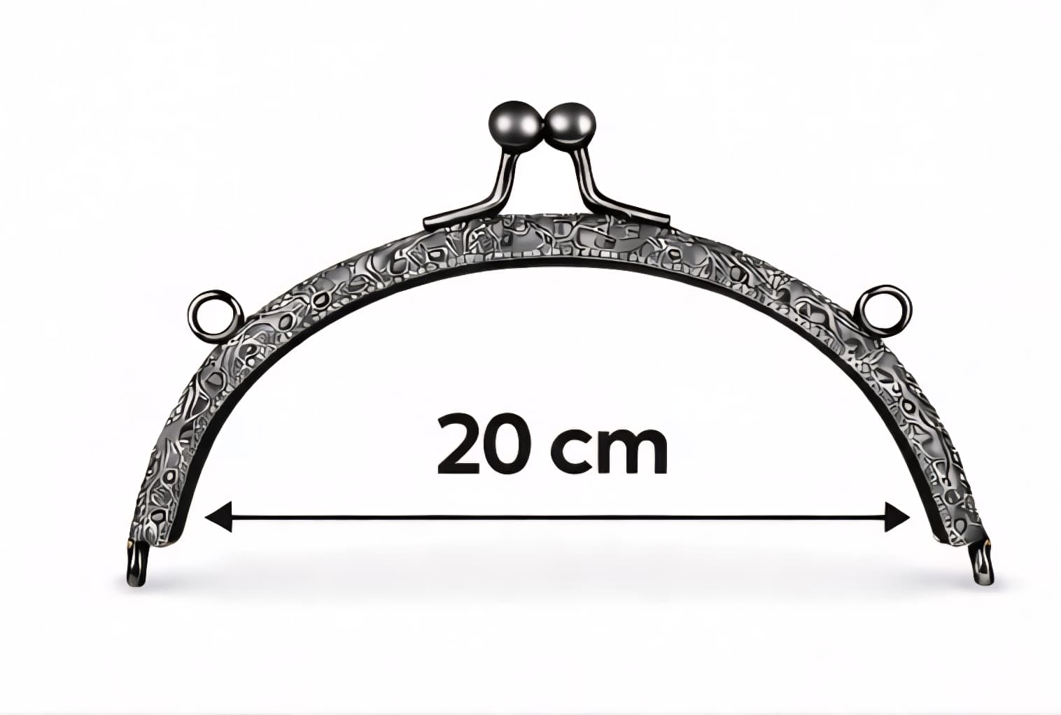 20 cm Oval Çanta Bursu Metal Çanta Kilidi - Çanta Yapım Aparatı, Makrome ve Örgü Çanta İçin